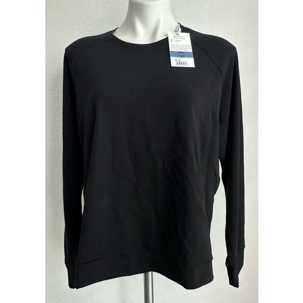 Womens Eden &Om Black Bamboo Crewneck Sweatshirt 2x